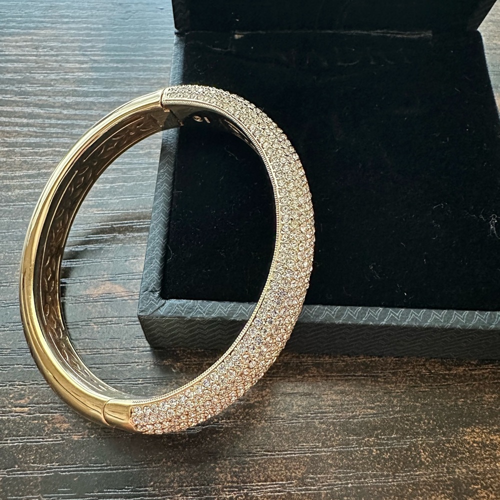 Gold Nadri bracelet with pave diamonds